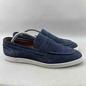 Allen Edmonds Randolph Penny Loafers Men Size 11 D Blue Suede Slip On Low Shoes